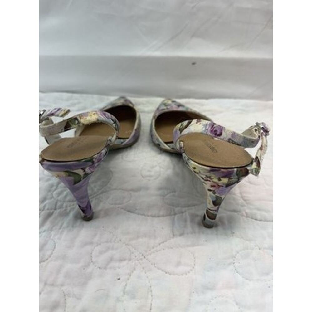 Christian Siriano women floral slingback pointed toe buckle heel cottagecore 9.5 - Picture 3 of 7